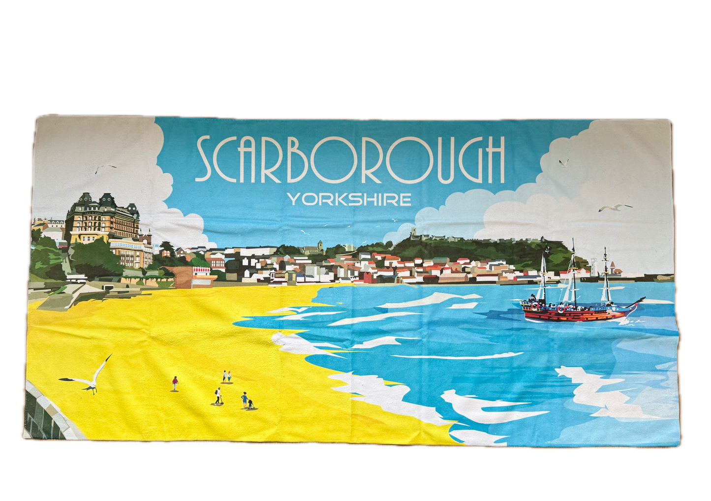 Scarborough Modern Retro Premium Beach Towel
