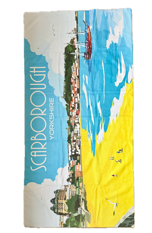 Scarborough Modern Retro Premium Beach Towel