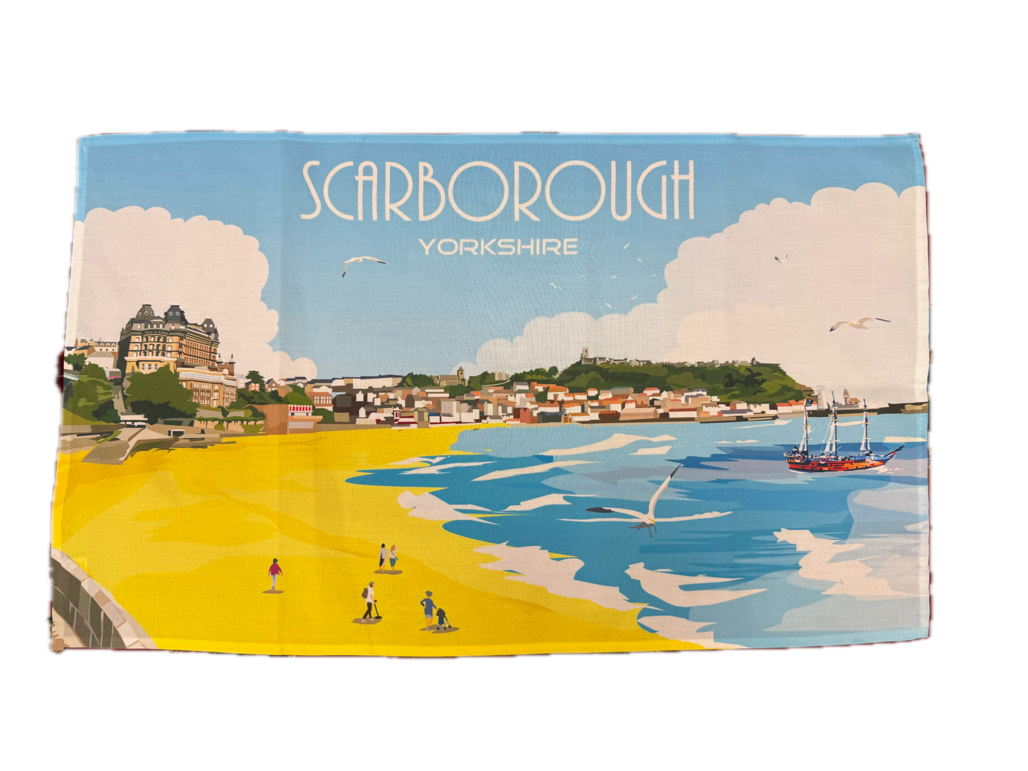 Scarborough Retro Tea towel