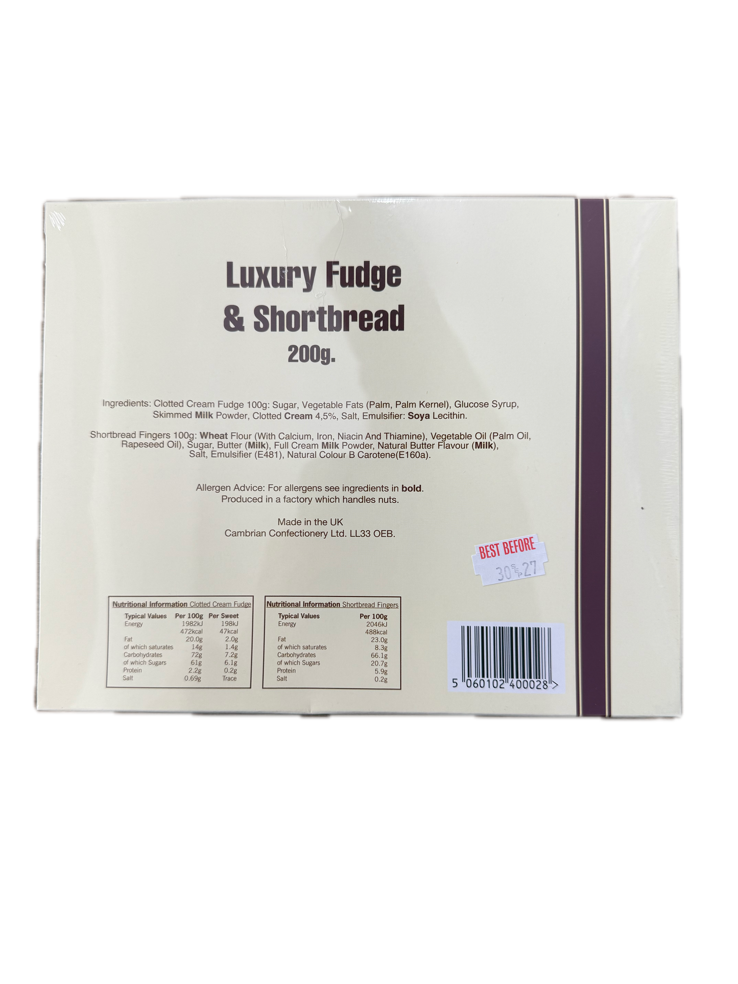 Luxury Clotted Cream Fudge & Shortbread Fingers Gift Box 200g