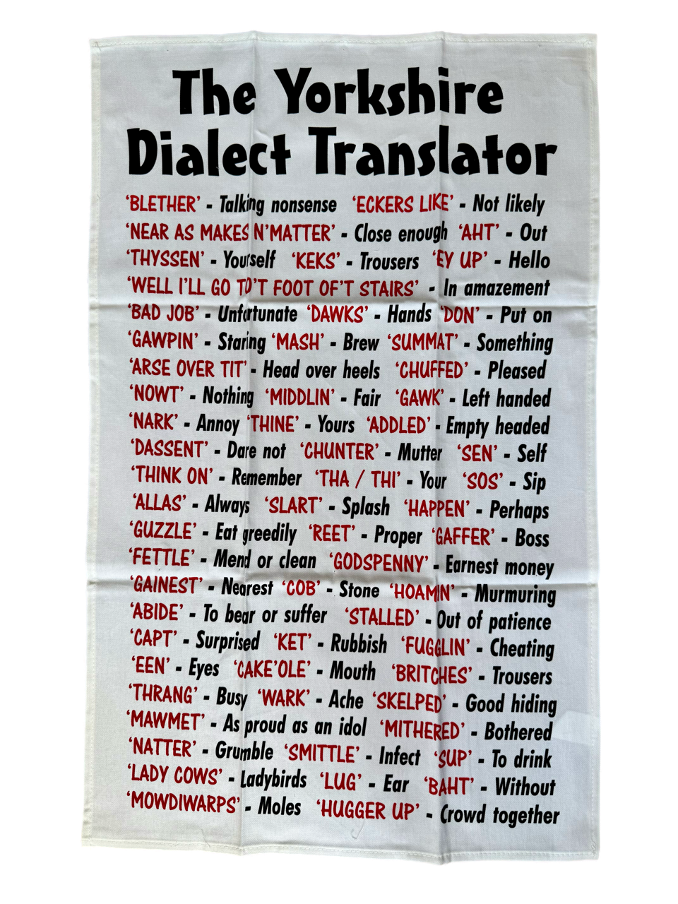Yorkshire Dialect Tea Towel
