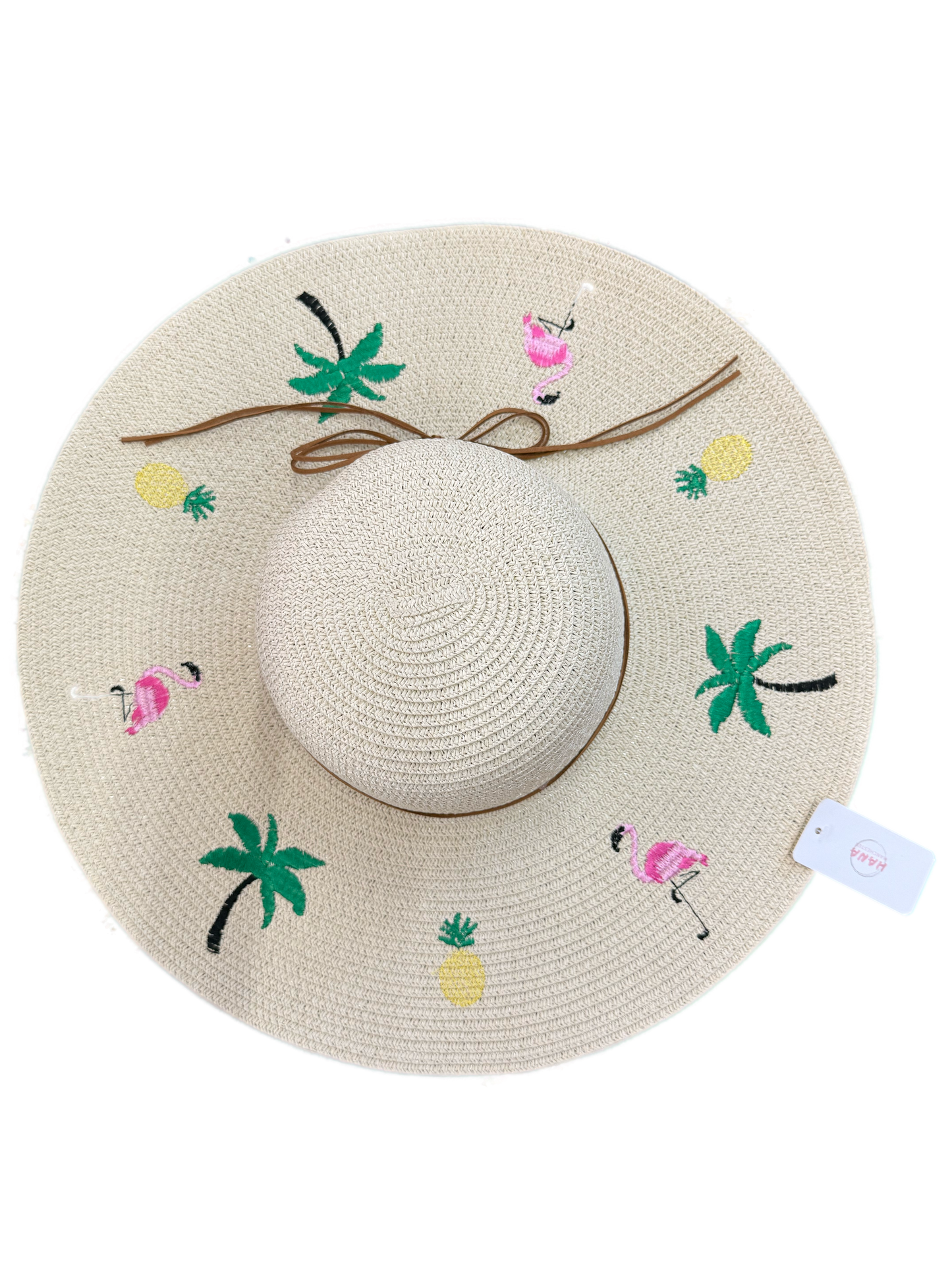 Flamingo Embroidered Sun Hat