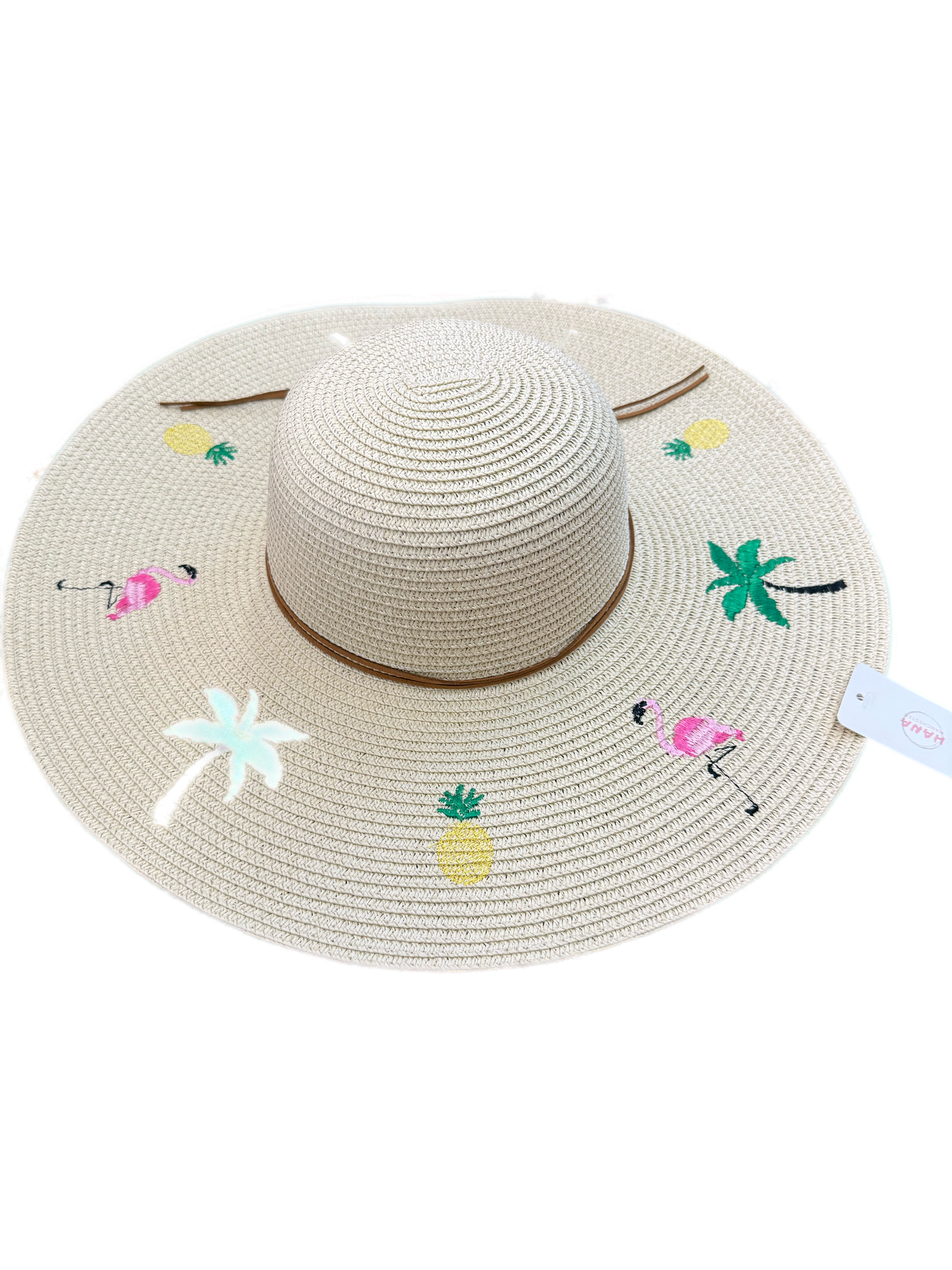Flamingo Embroidered Sun Hat