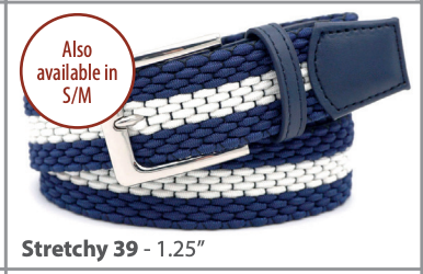 Belt - Stretchy 39 Blue/White