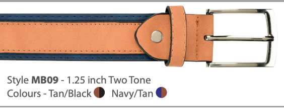 Belt - Leather Tan/Blue MB09