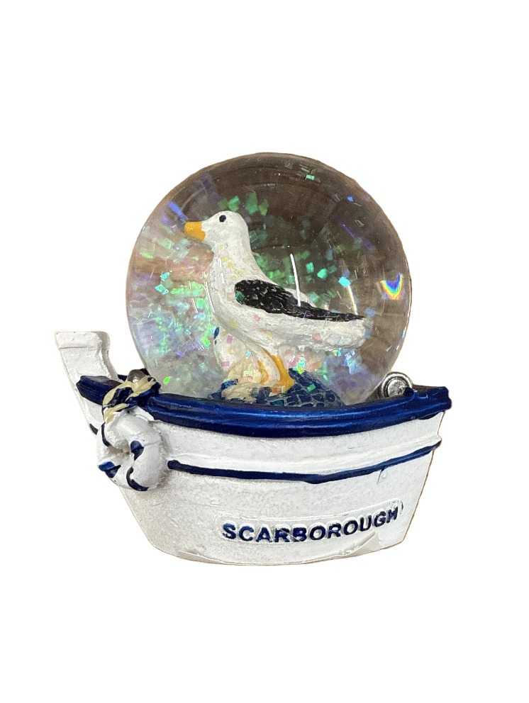 Scarborough Seagull Boat Snowglobe