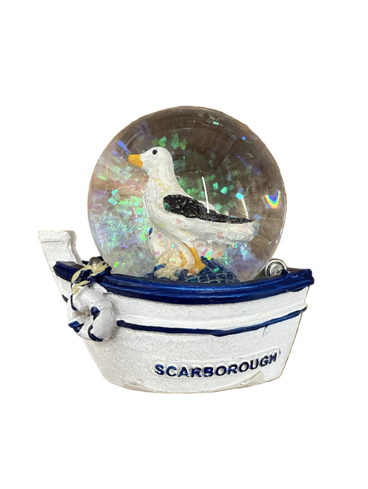 Scarborough Seagull Boat Snowglobe