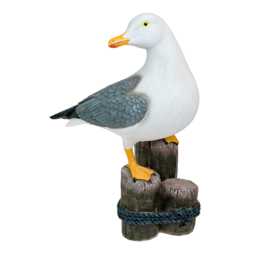 Seagull - Resin on Wooden Post
