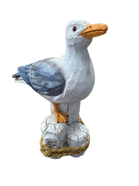 Seagull on Driftwood Stump, 17cm