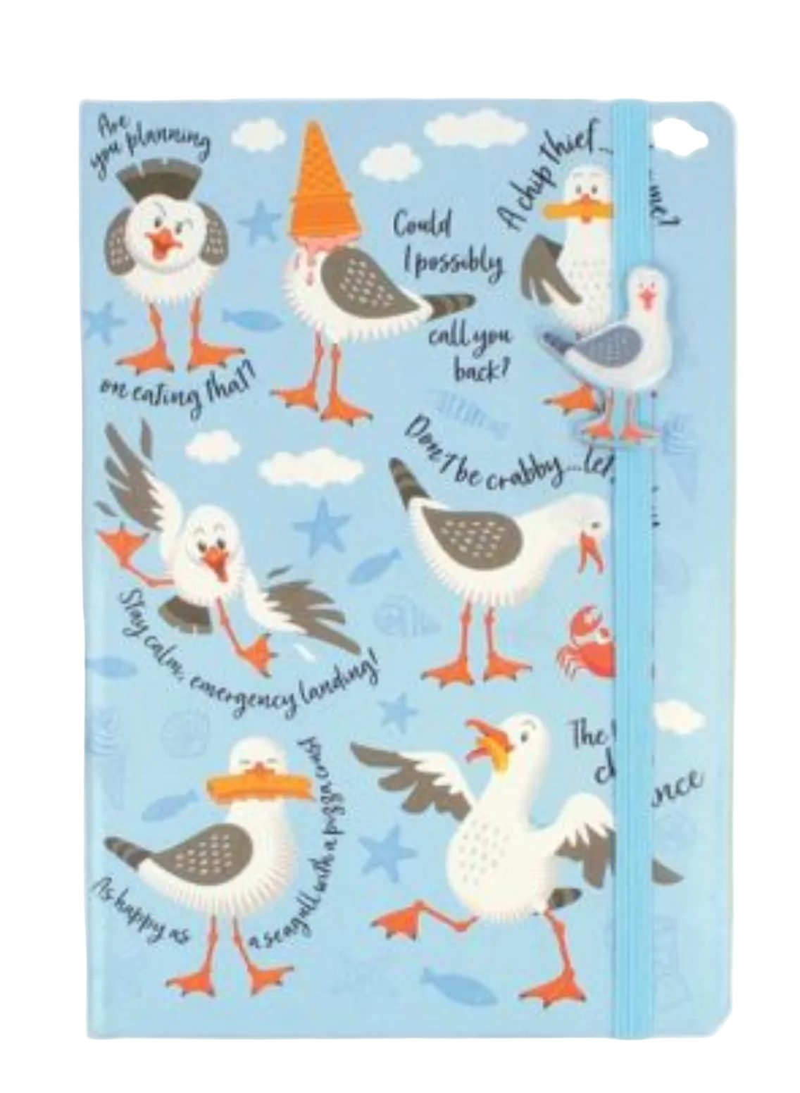 Squawk the Seagull A5 Notebook with Band Charm