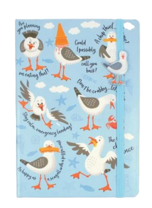 Squawk the Seagull A5 Notebook with Band Charm
