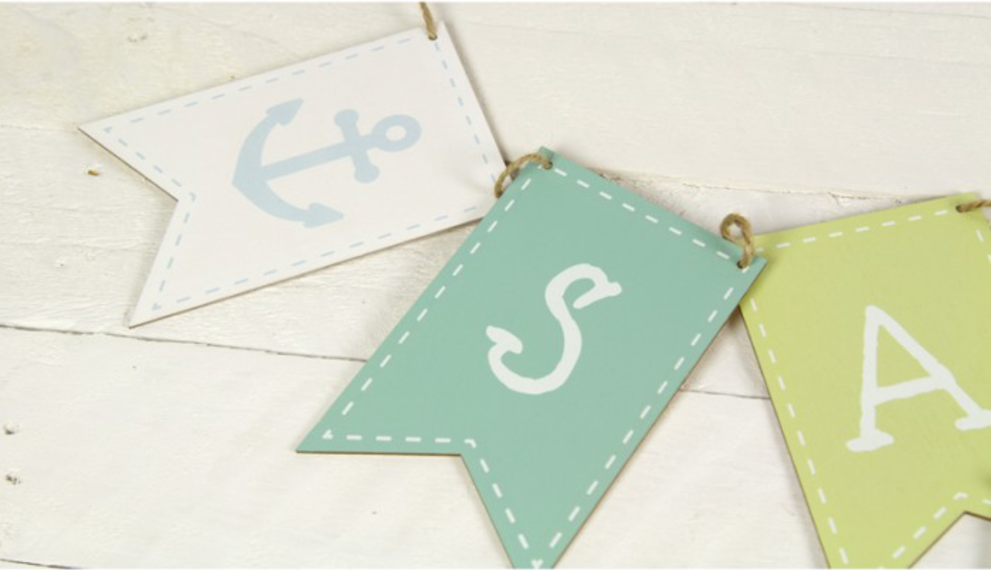 Wooden "Sail Away" Bunting, 140cm