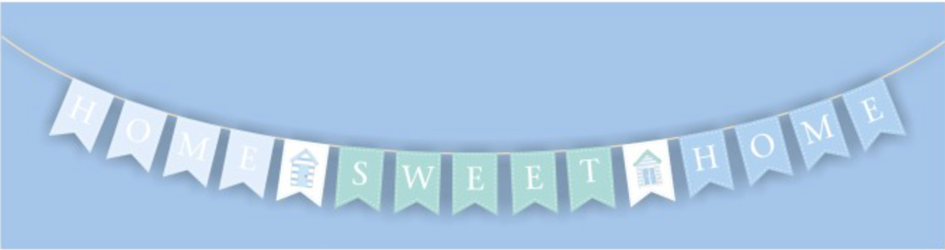 Wooden "Home Sweet Home" Bunting, 180cm