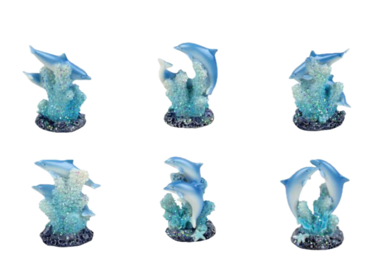 Dolphin Figurines, 6 assorted