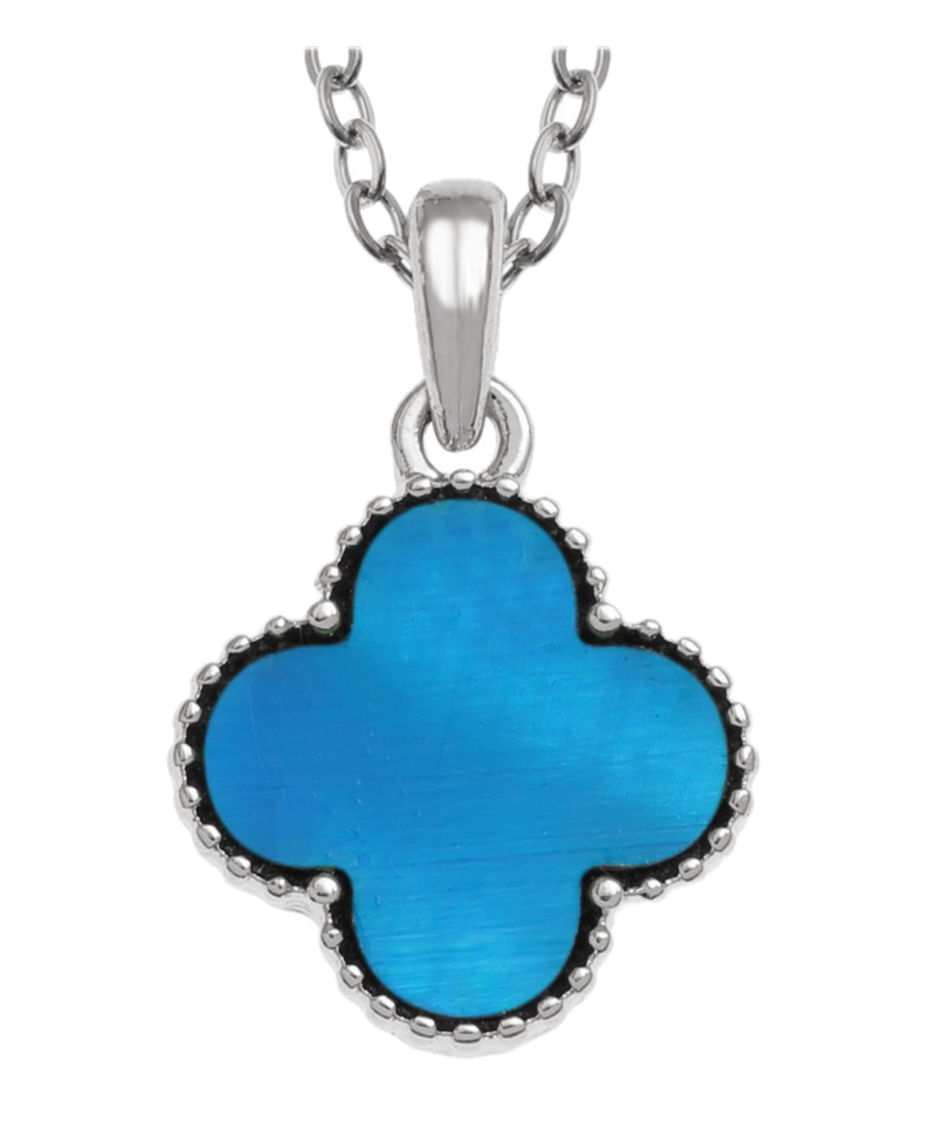 Blue Quatrefoil Necklace