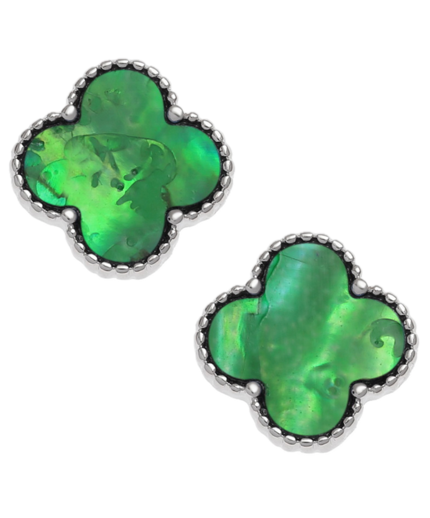 Green Quatrefoil Earrings