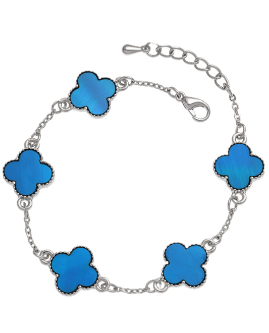 Blue Quatrefoil Bracelet