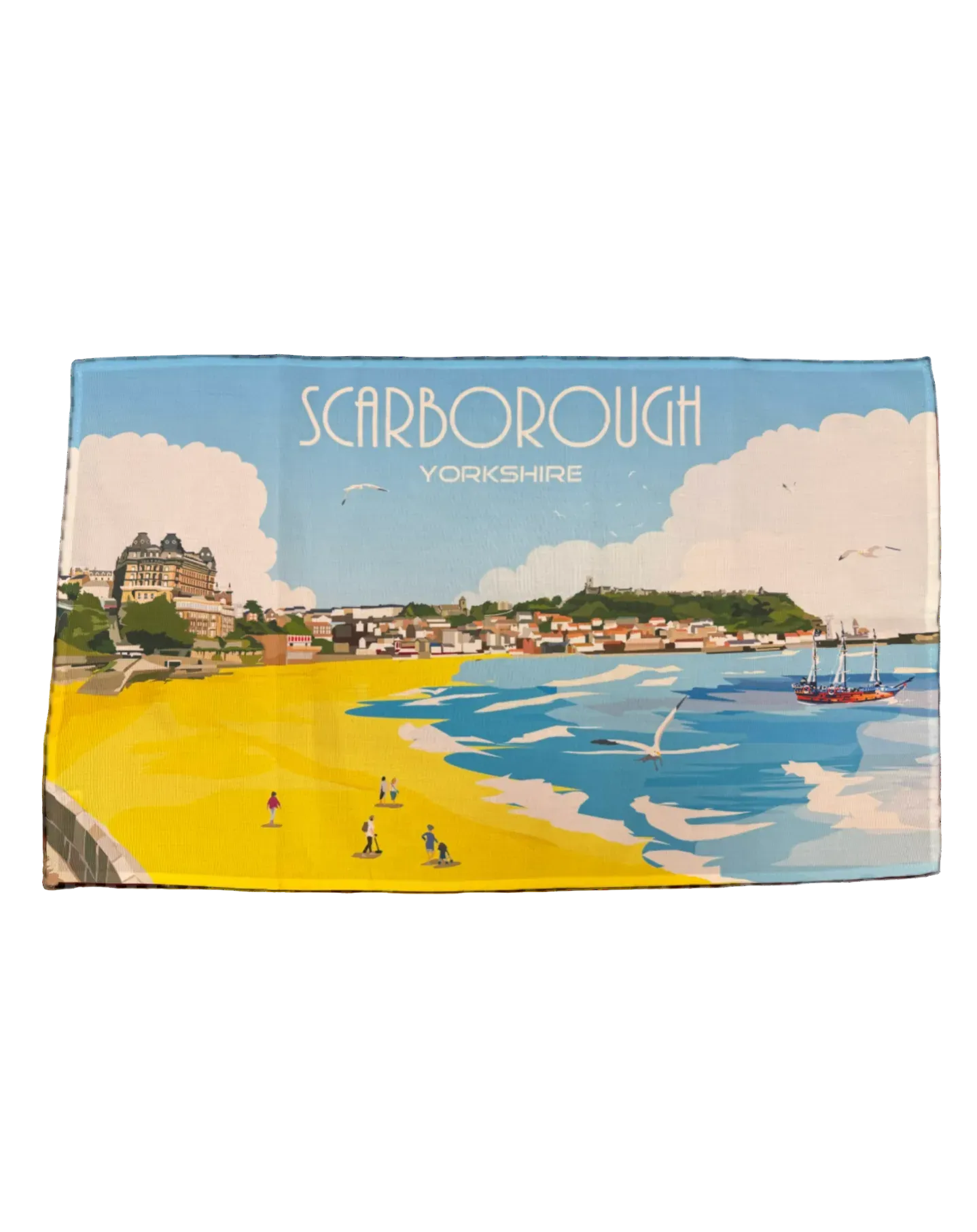 Scarborough Retro Tea towel