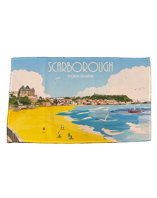 Scarborough Retro Tea towel