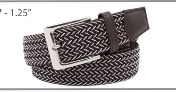Stretchy Belt - Chevron - 27 Brown/White