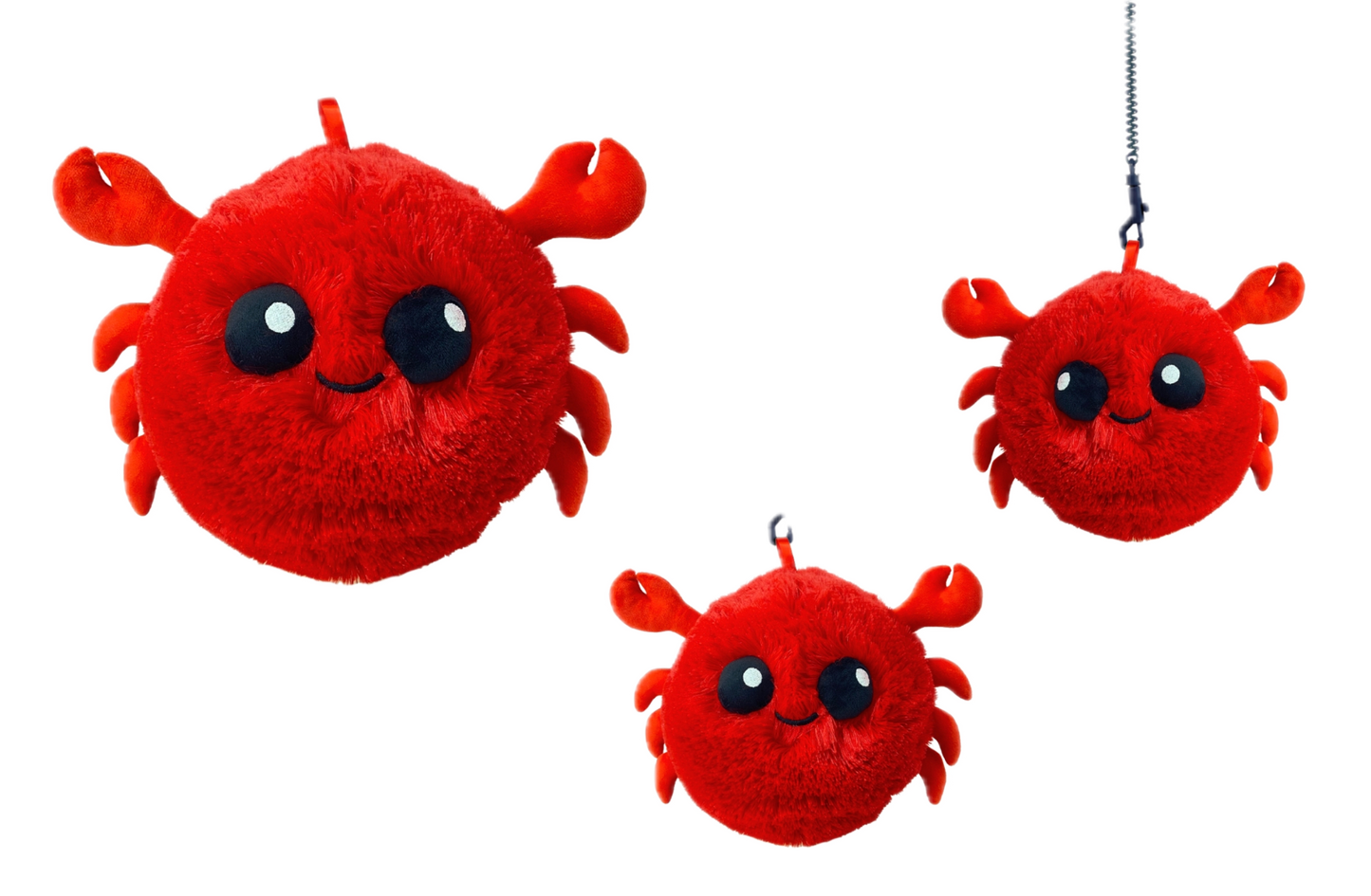 Plush Crab Ball on a Cord