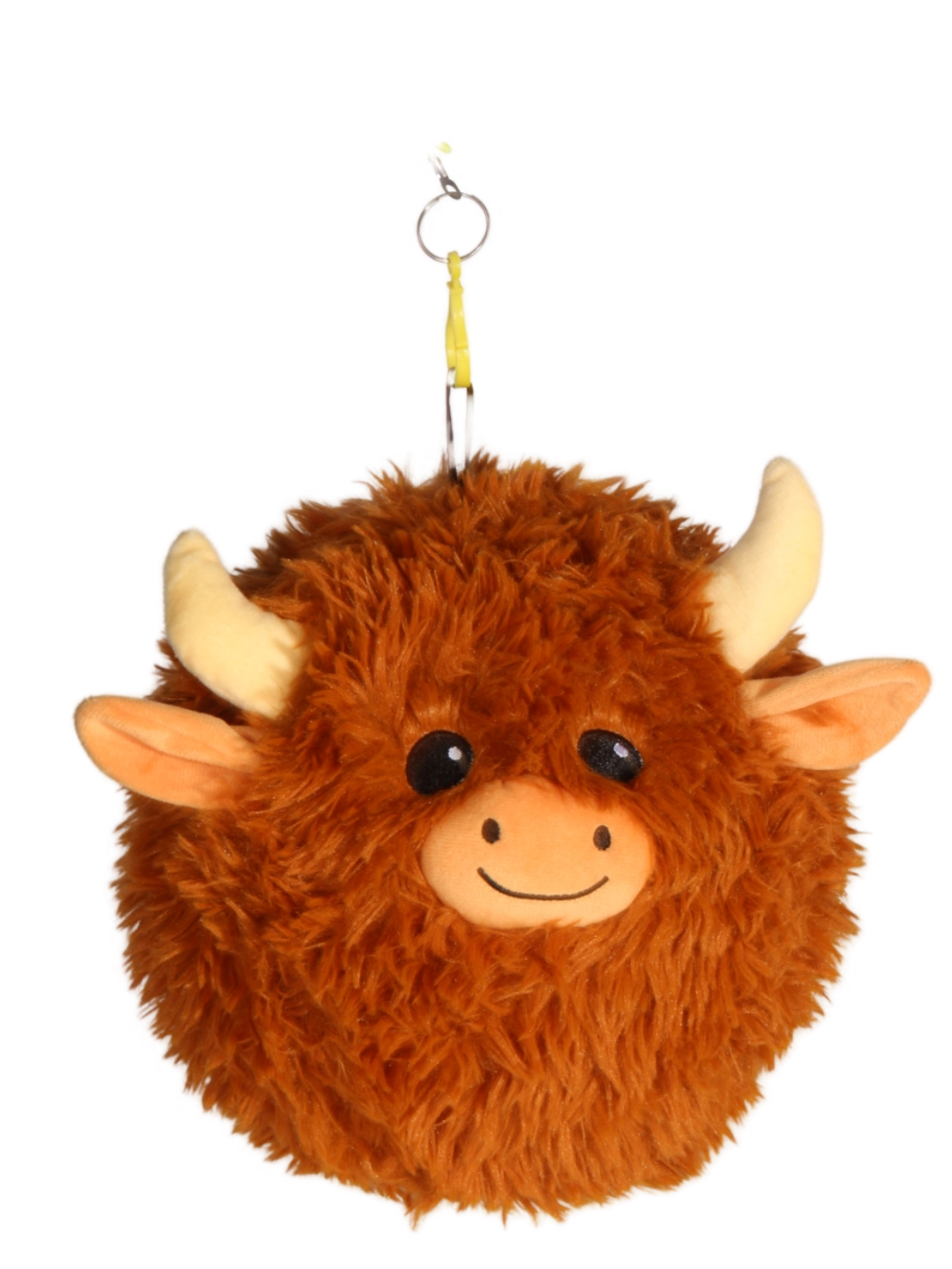 Plush Highland Cow Ball on a Cord