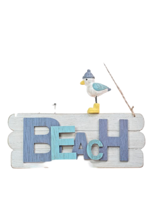 'Beach' Sign - Wood