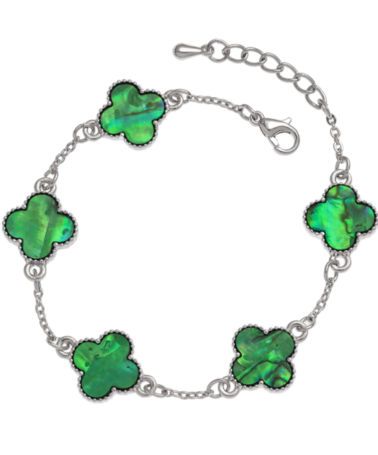 Green Quatrefoil Bracelet