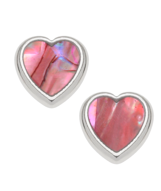 Pink Heart Stud Earrings