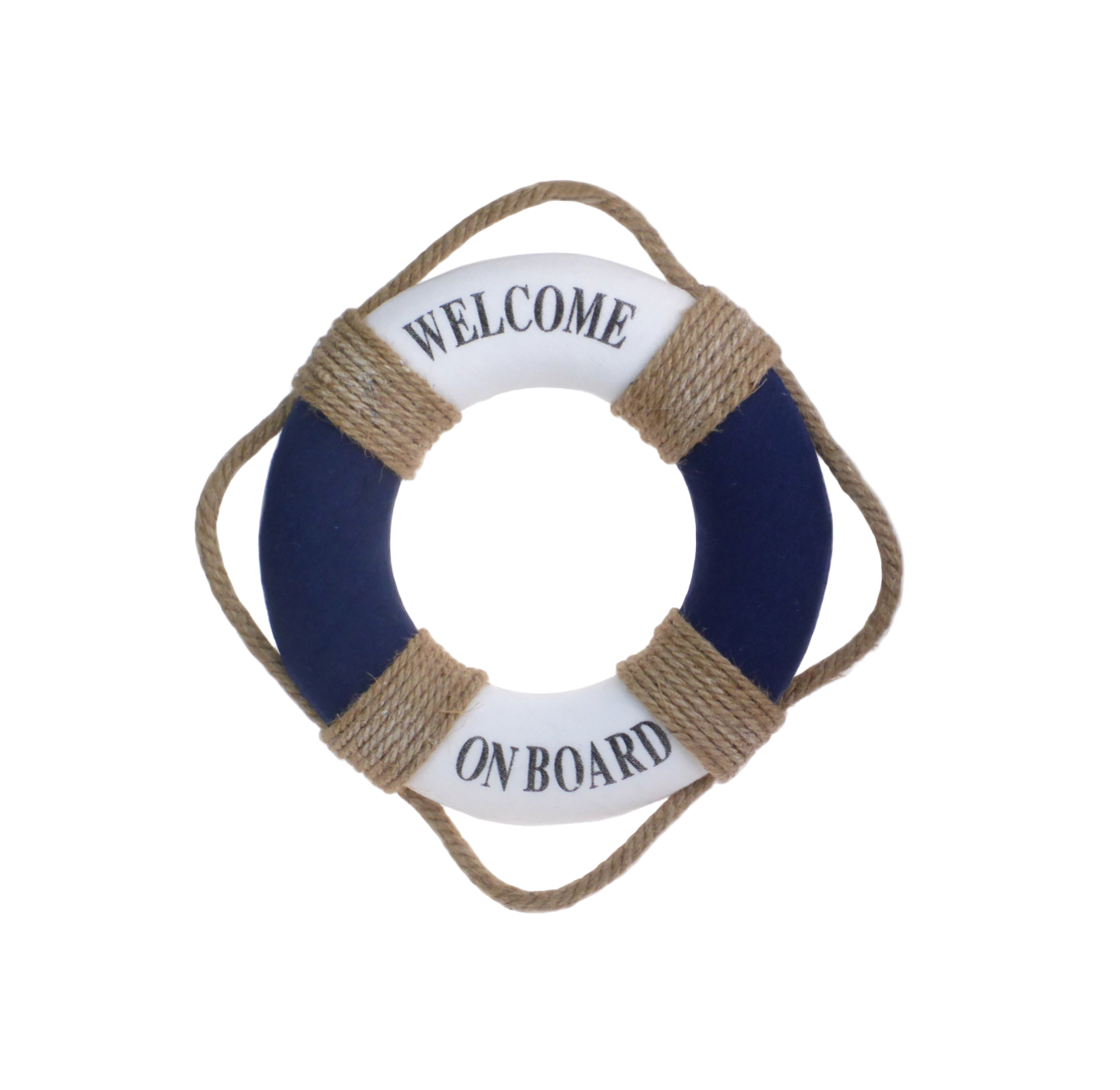Decorative life buoy with 'Welcome On Board' text on a white background