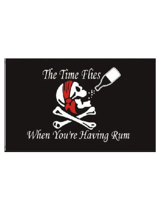 Pirate 'Time Flies When You're Having Rum' Flag