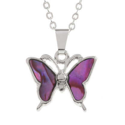 necklace butterfly pink