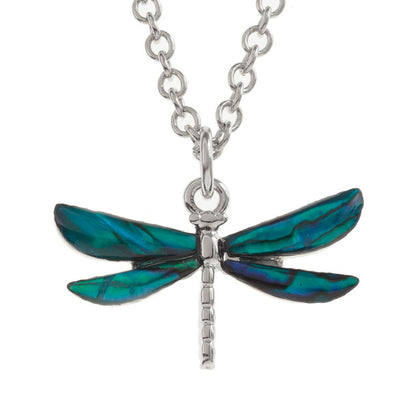 Paua Blue Dragonfly Necklace