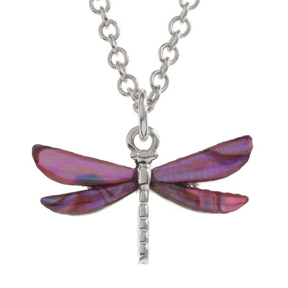 Paua Pink Dragonfly Necklace