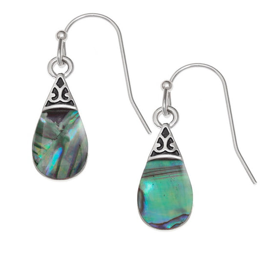 Paua pear drop earrings