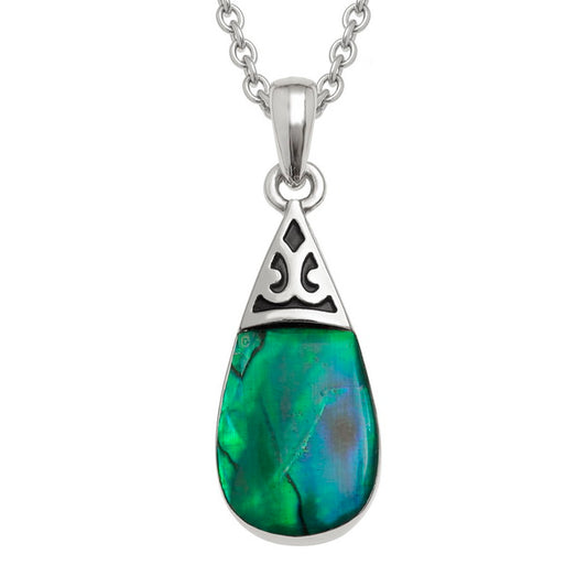 Green Paua Pear Drop Necklace