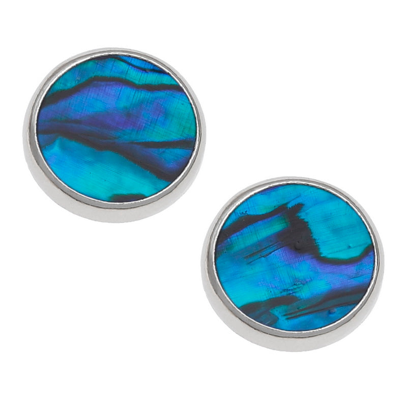 Blue Paua round earrings