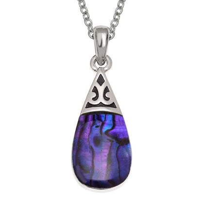 Purple Paua Pear Drop Necklace