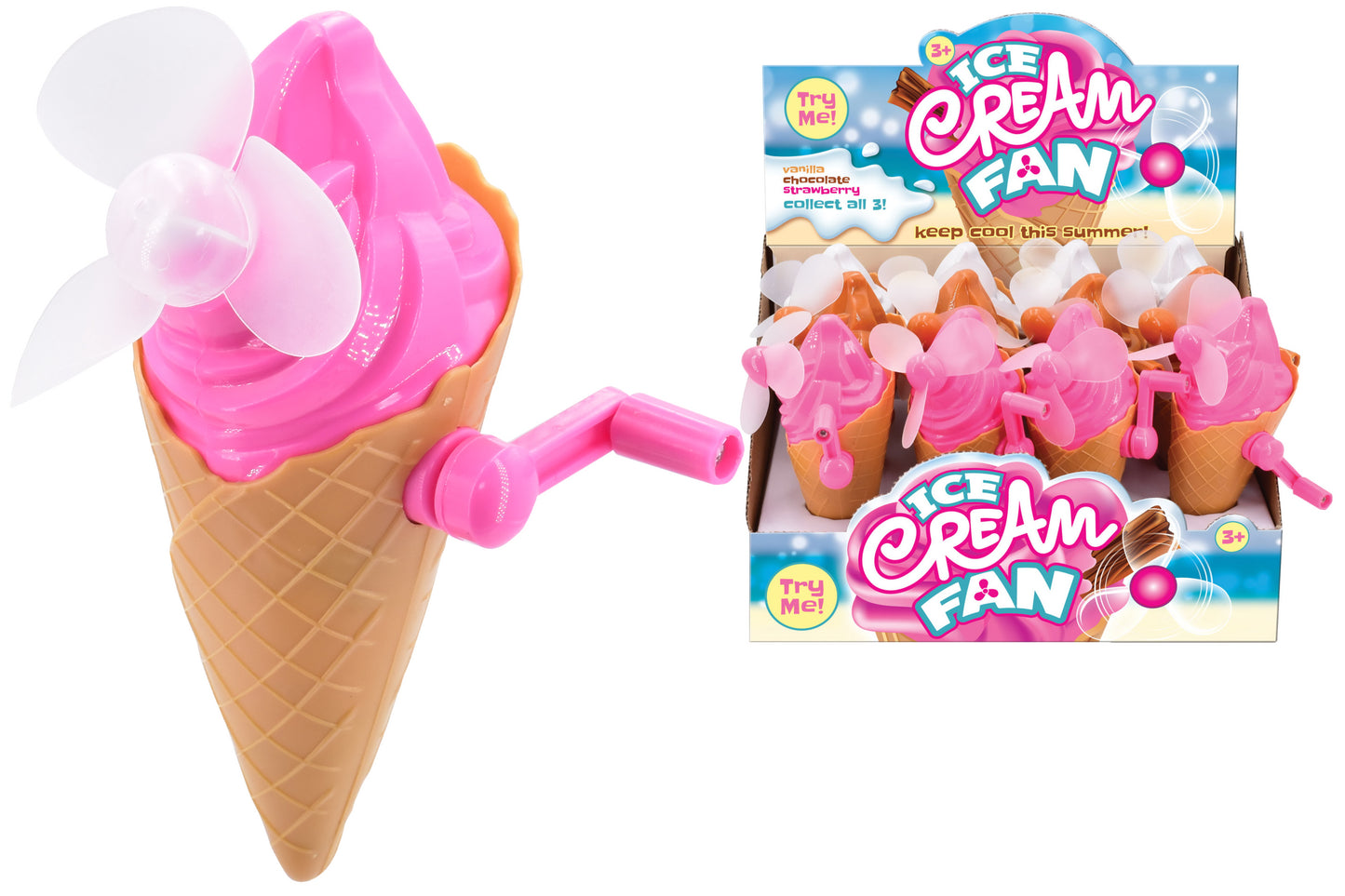 Ice Cream Mini Fan (Hand Powered)