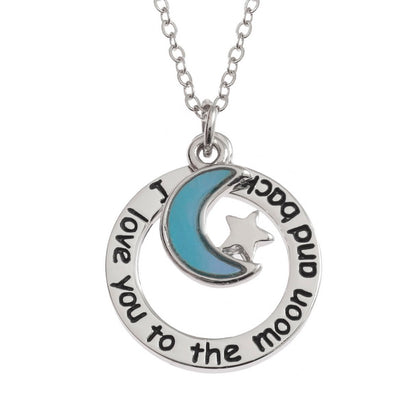 Moon and back necklace