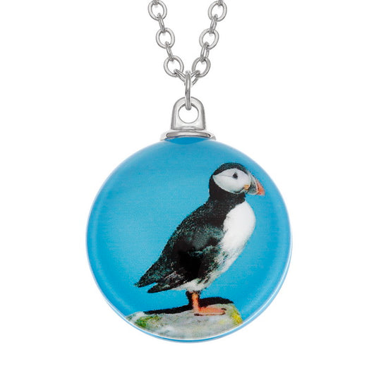 Puffin in glass necklace