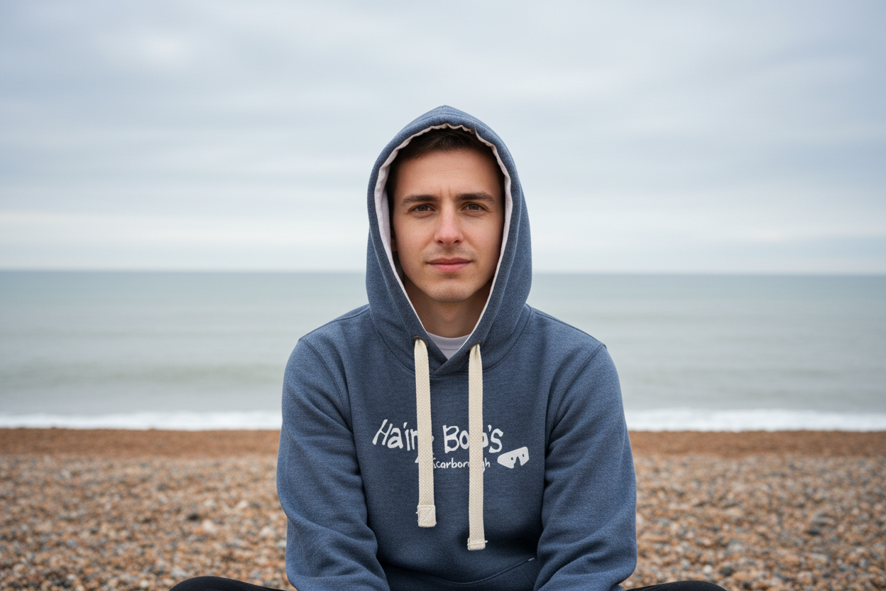 Beach lifestyle - Navy Melange, hood up