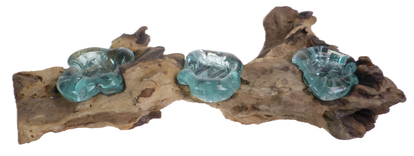 Driftwood Glass Tealight (Triple)